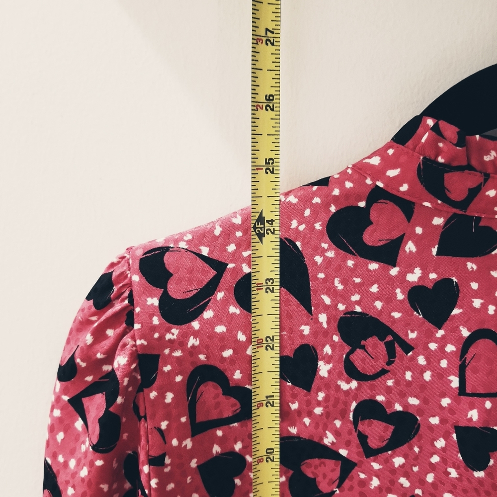 KARL LAGERFELD PARIS Mauve Heart Print Long Sleeve Oversized Blouse XS-M - Picture 11 of 11
